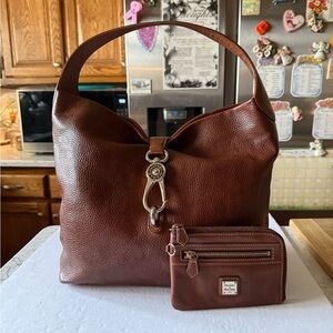 Dooney Bourke Belvedere Brown Leather Hobo & DB Brown Leather Clutch